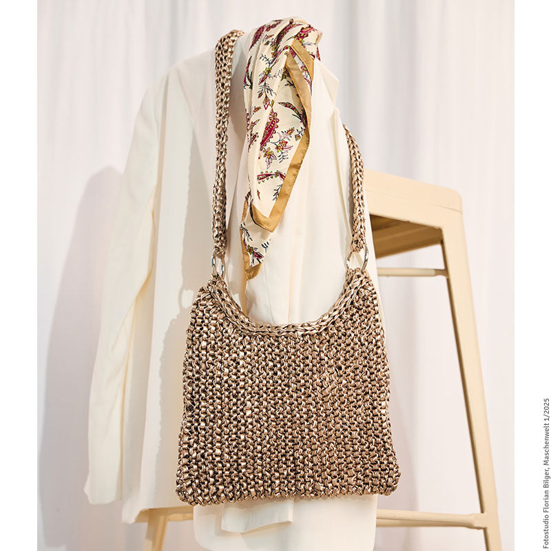 Gestrickte Tasche "Leder Look Glitter" 109328.20