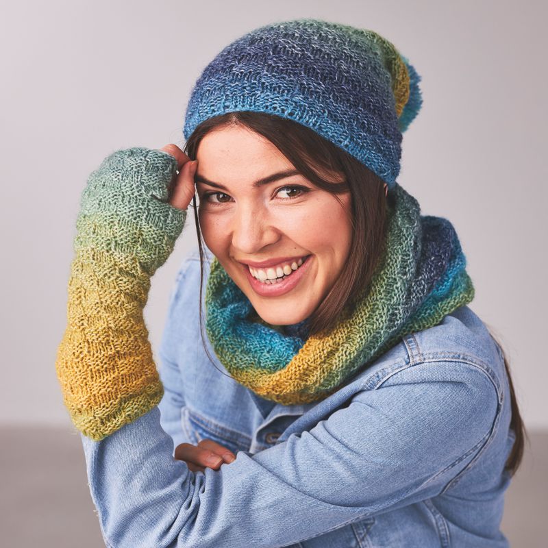 Mütze, Loop und Armstulpen "Diamant" 762089