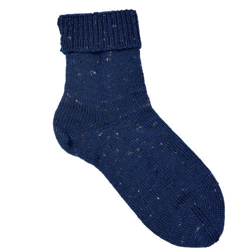 Feinstrumpf Tweed blau