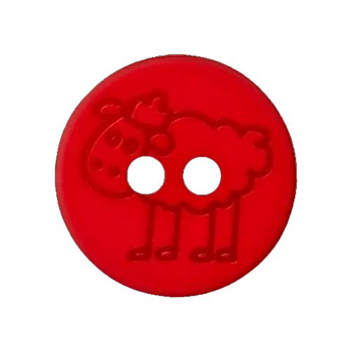Knopf Schaf rot