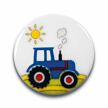 Knopf Traktor weiß