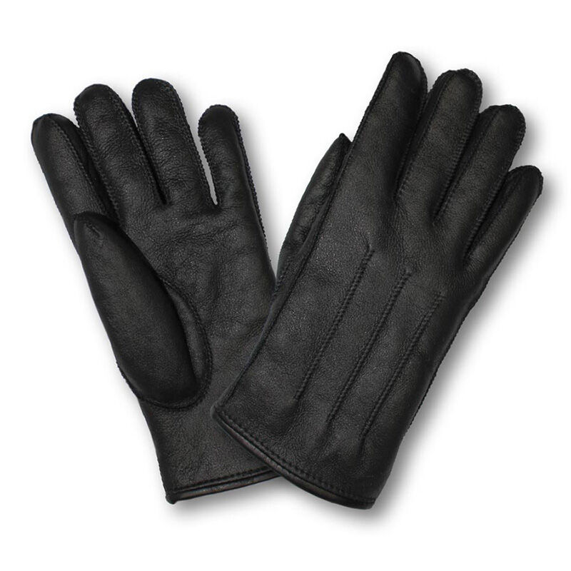 Lammfell-Fingerhandschuhe "de luxe" Herren schwarz