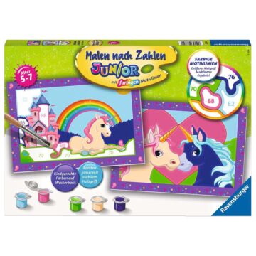 Malen nach Zahlen - Bunte Einhornwelt