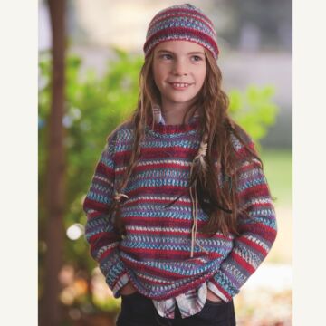 Kinderpullover mit Mütze "Merino Extrafine Color 120" 756086