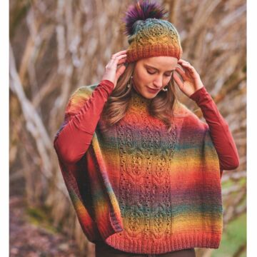 Damenkurzponcho mit Mütze "Diamant" 762088