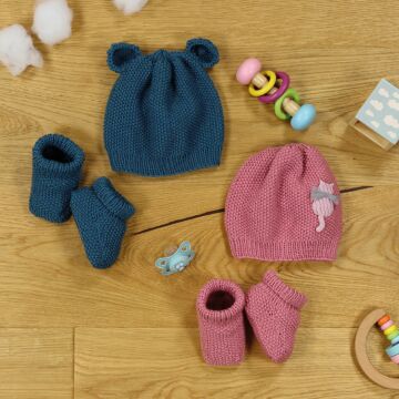 Babymütze mit Schühchen "Merino Extrafein" 765049