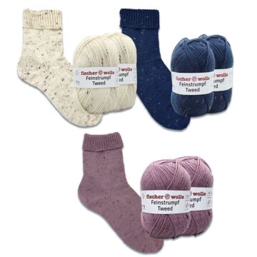 300 g Sparpaket "Feinstrumpf Tweed"